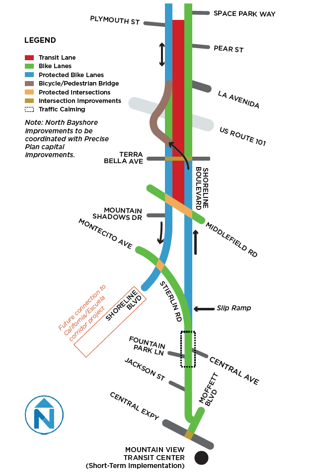 Shoreline Boulevard Corridor Study map