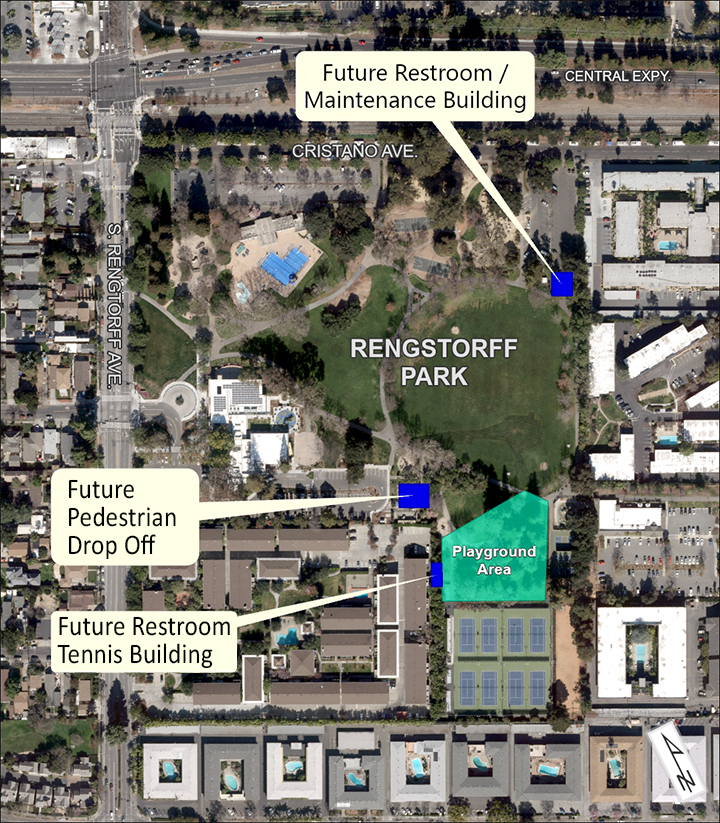 Rengstorff Park map of future restroom locations