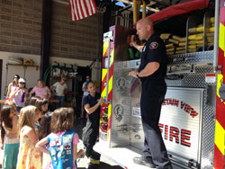 Firefighter giving a tour