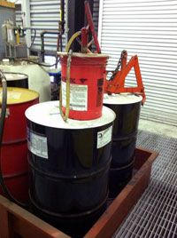 Barrels of hazardous materials
