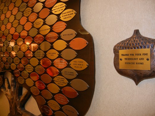 Senior Center Giving Tree plaque