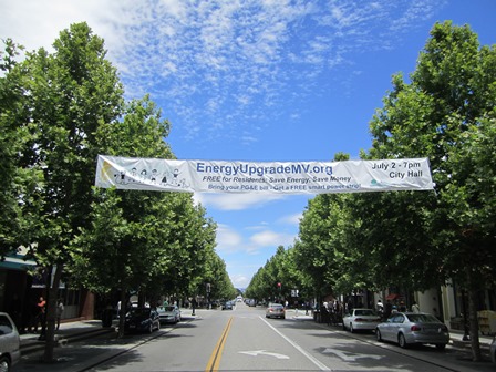 Energy Upgrade Mountain View banner over road